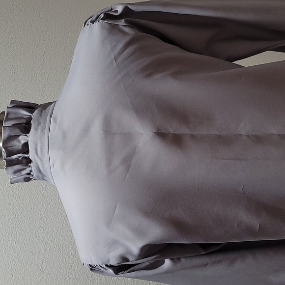 VICTORIAN ROMANTIC VINTAGE FEMININE COTTAGECORE BUTTON DOWN LAVENDER BLOUSE TOP - Picture 10 of 16